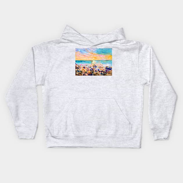 Azure Coast Kids Hoodie by NataliaShchip